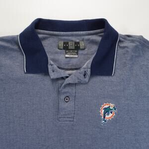 Nike Team NFL Miami Dolphins Polo Mens XL Blue Embroidered Swoosh Sports Logo